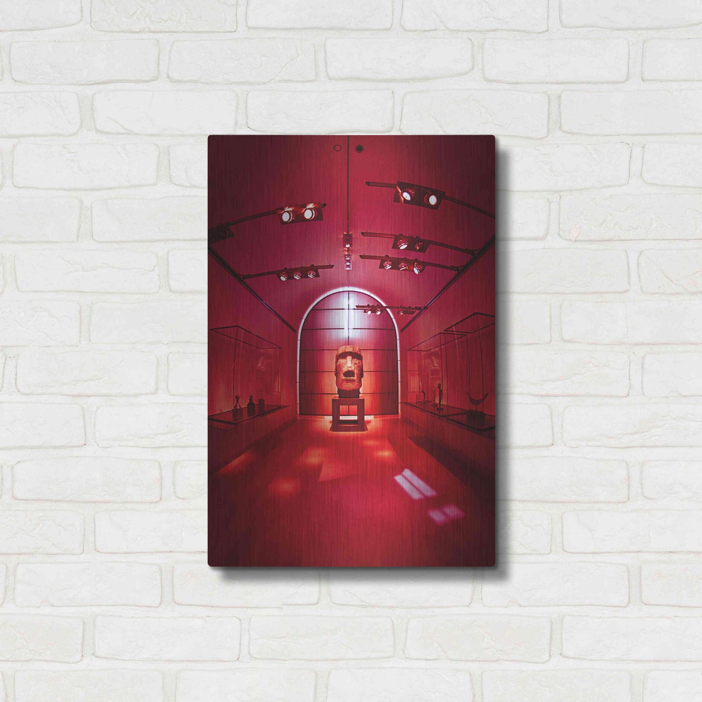 Luxe Metal Art 'Red Sculpture' by Sebastien Lory, Metal Wall Art,16x24