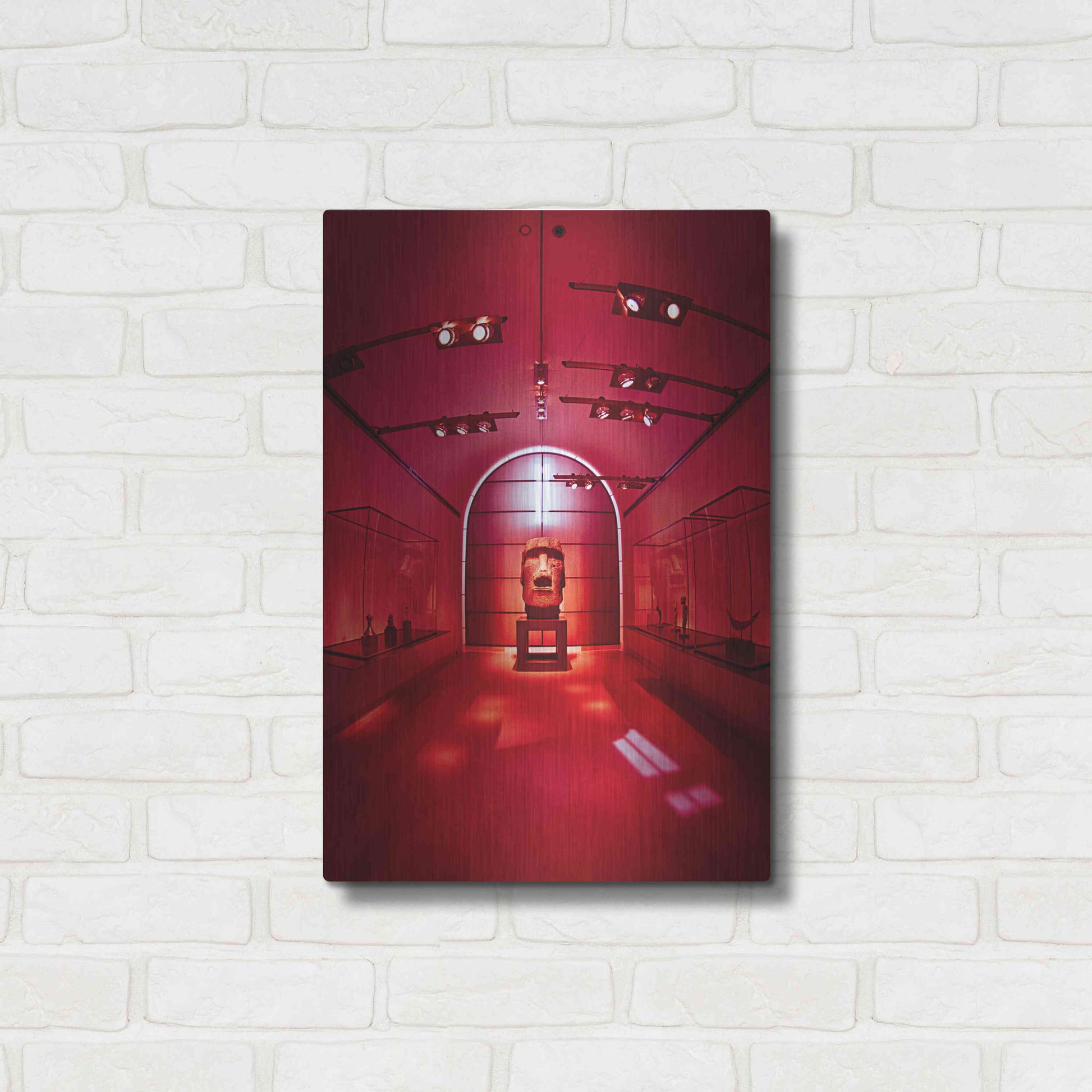 Luxe Metal Art 'Red Sculpture' by Sebastien Lory, Metal Wall Art,16x24