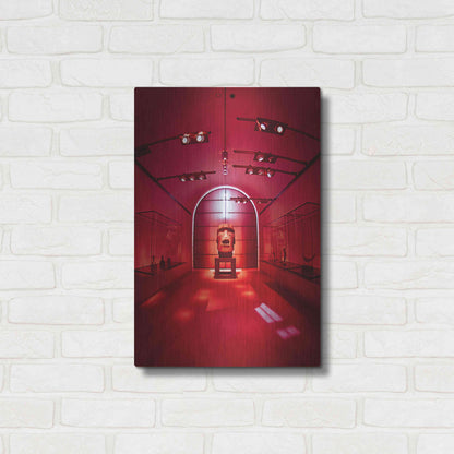 Luxe Metal Art 'Red Sculpture' by Sebastien Lory, Metal Wall Art,16x24