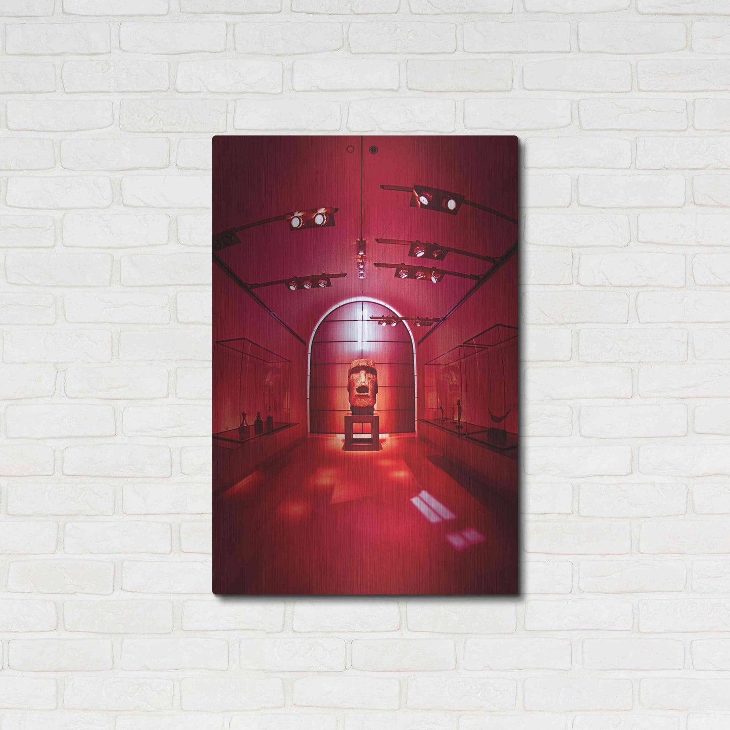 Luxe Metal Art 'Red Sculpture' by Sebastien Lory, Metal Wall Art,24x36