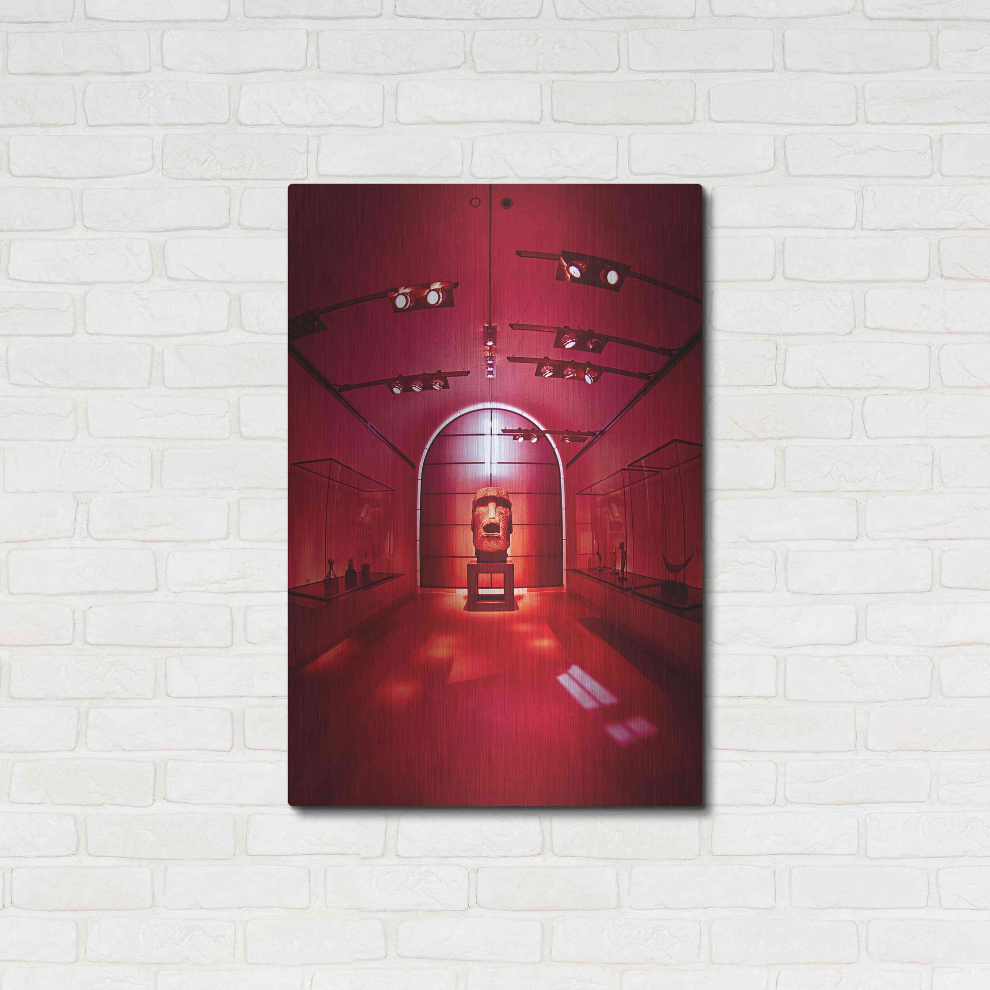 Luxe Metal Art 'Red Sculpture' by Sebastien Lory, Metal Wall Art,24x36