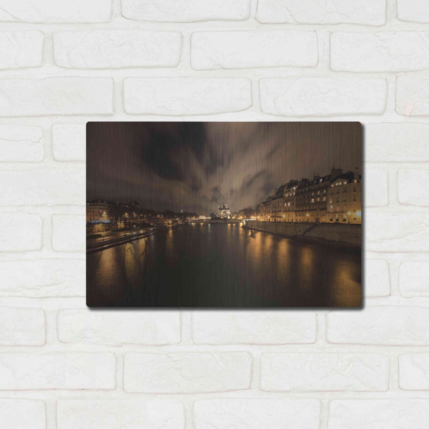 Luxe Metal Art 'Notre-Dame' by Sebastien Lory, Metal Wall Art,16x12