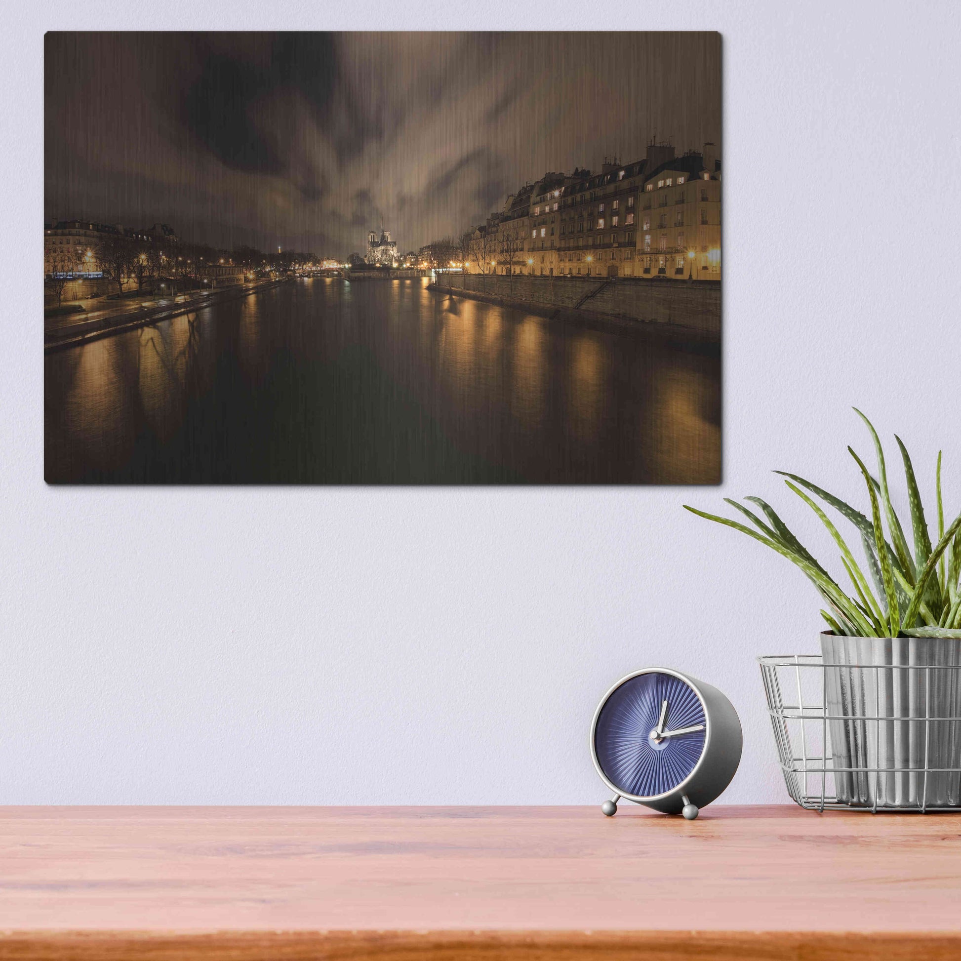 Luxe Metal Art 'Notre-Dame' by Sebastien Lory, Metal Wall Art,16x12