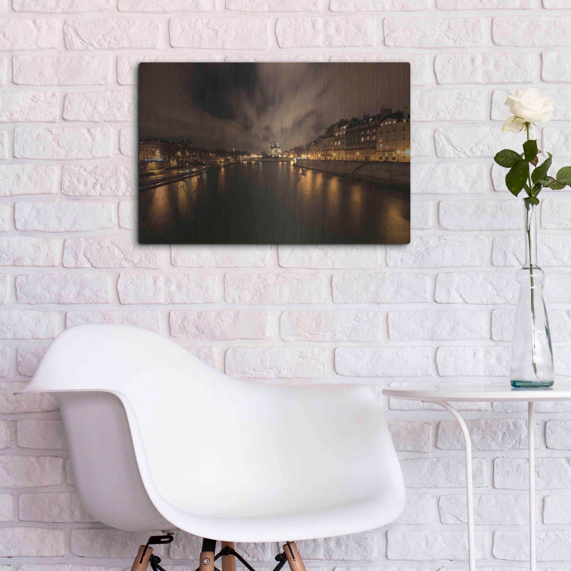 Luxe Metal Art 'Notre-Dame' by Sebastien Lory, Metal Wall Art,24x16