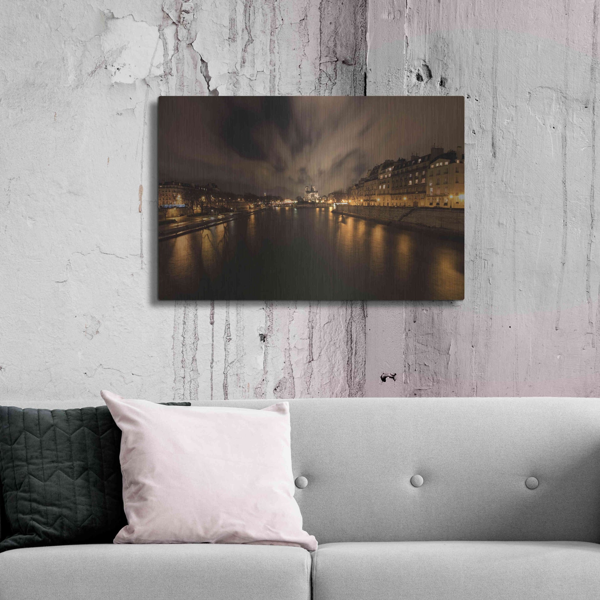 Luxe Metal Art 'Notre-Dame' by Sebastien Lory, Metal Wall Art,36x24