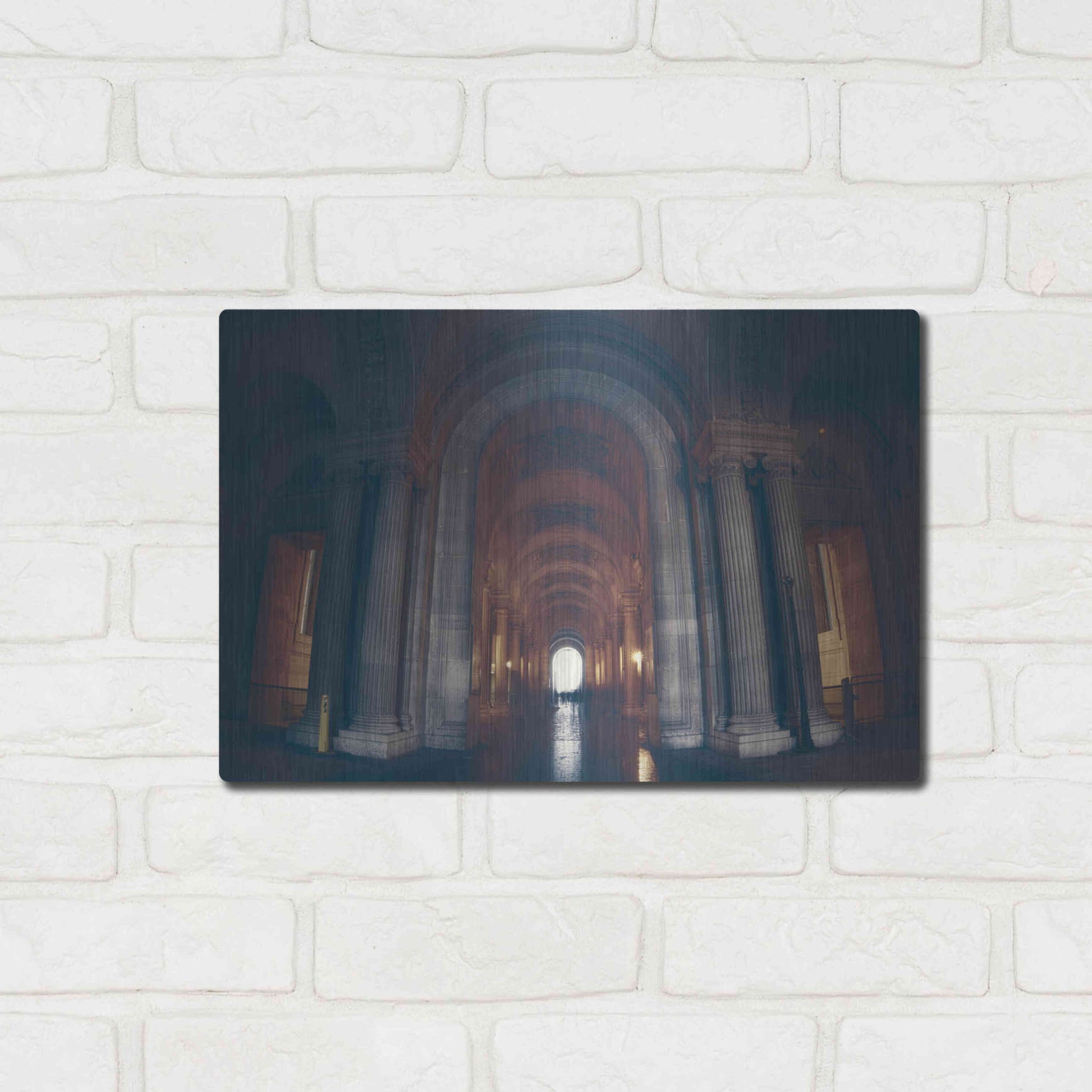Luxe Metal Art 'Hall of Ghosts' by Sebastien Lory, Metal Wall Art,16x12