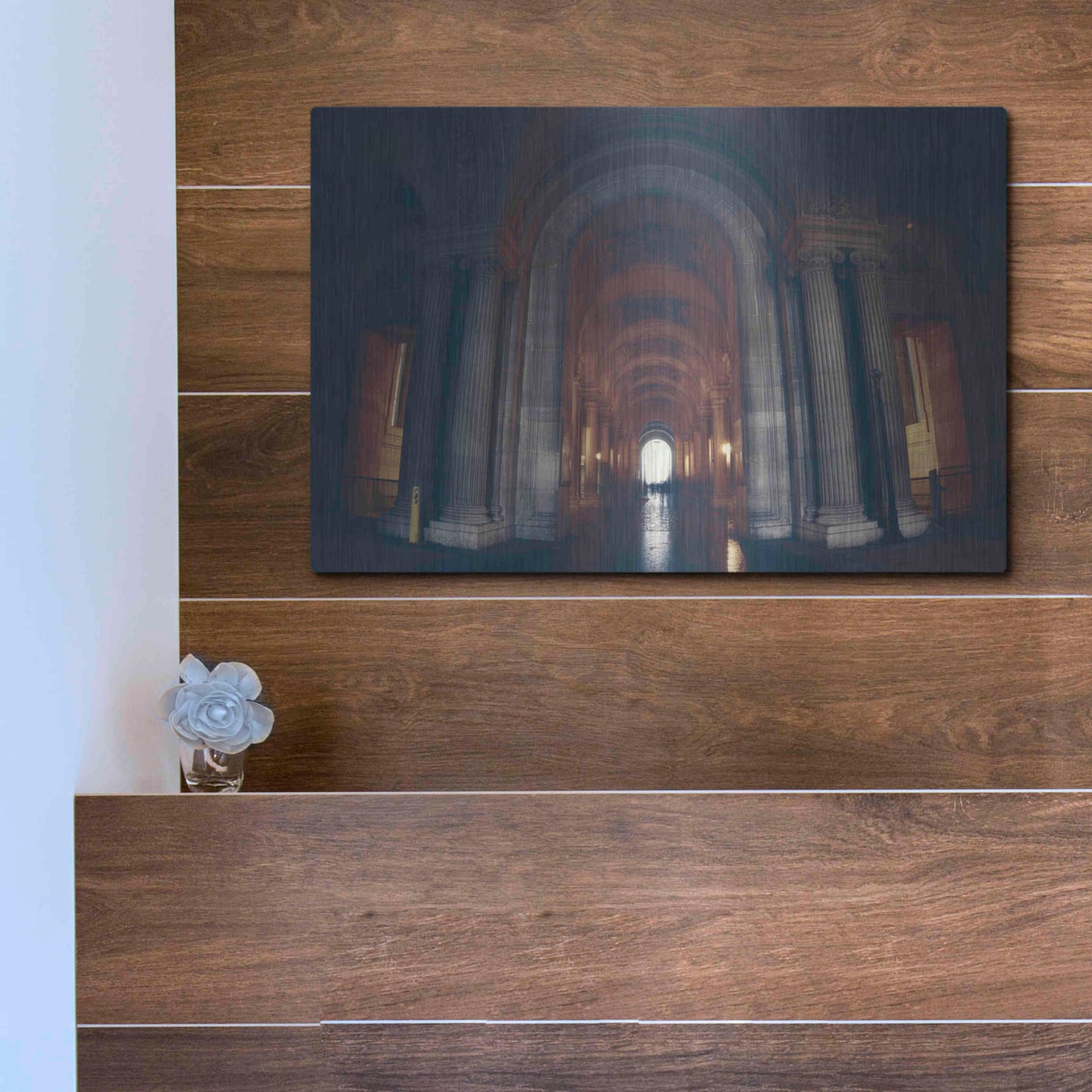 Luxe Metal Art 'Hall of Ghosts' by Sebastien Lory, Metal Wall Art,16x12