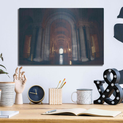 Luxe Metal Art 'Hall of Ghosts' by Sebastien Lory, Metal Wall Art,16x12