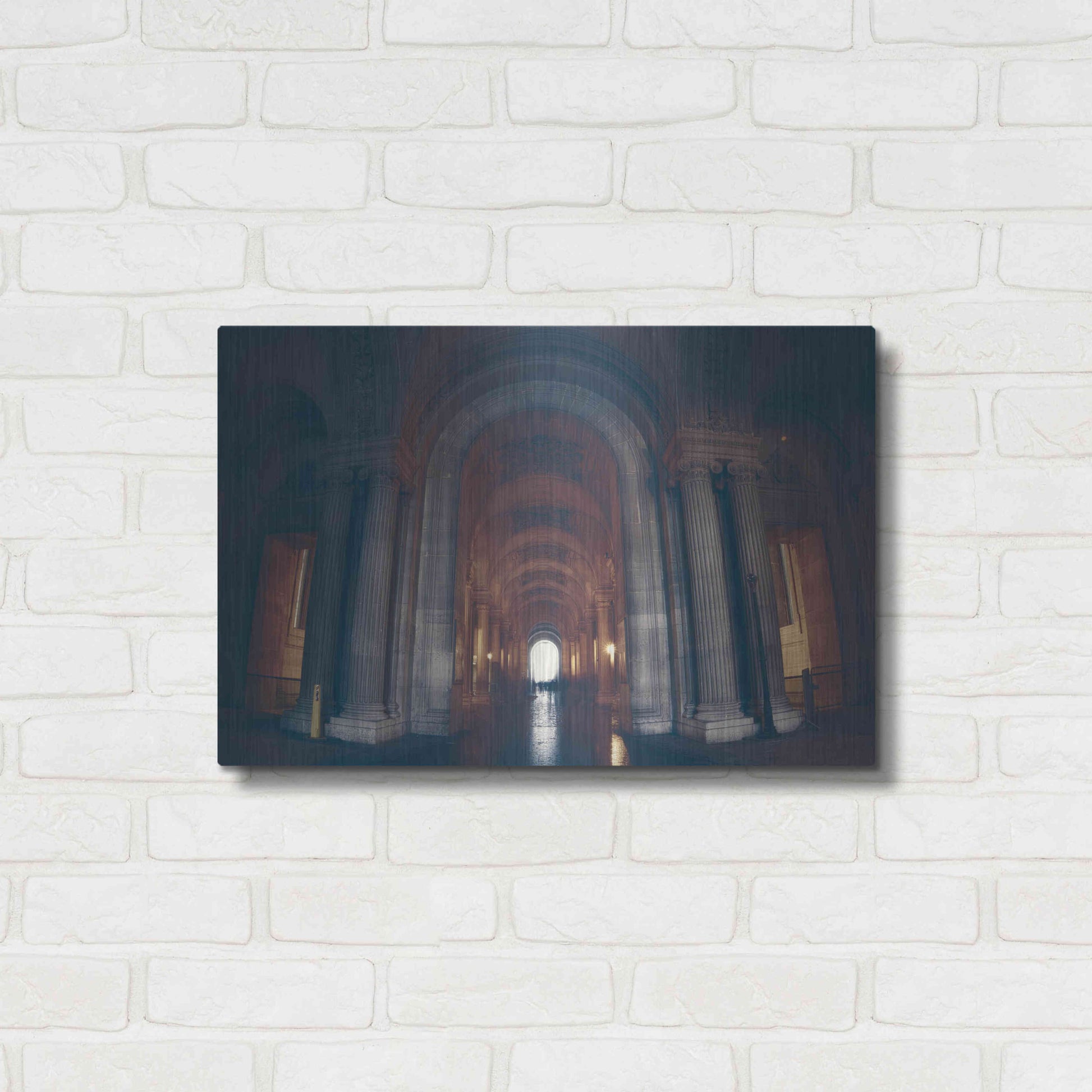 Luxe Metal Art 'Hall of Ghosts' by Sebastien Lory, Metal Wall Art,24x16