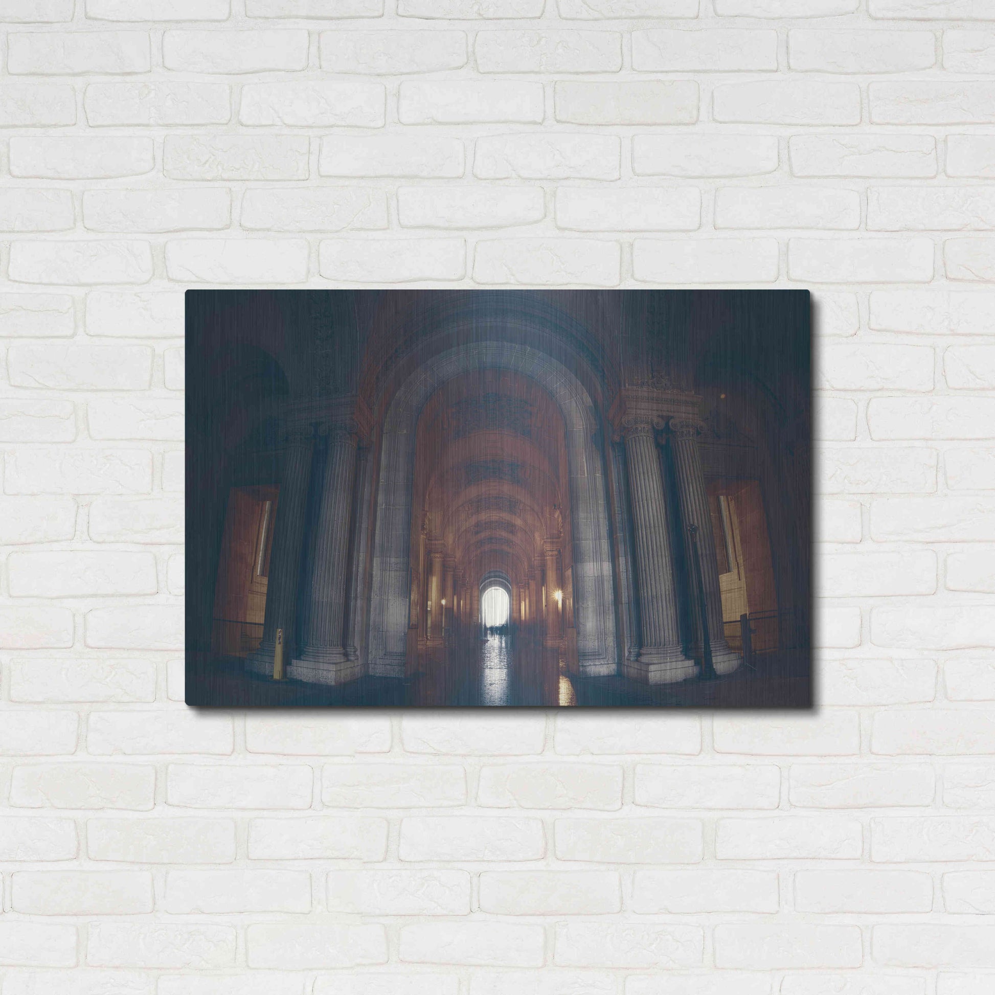 Luxe Metal Art 'Hall of Ghosts' by Sebastien Lory, Metal Wall Art,36x24