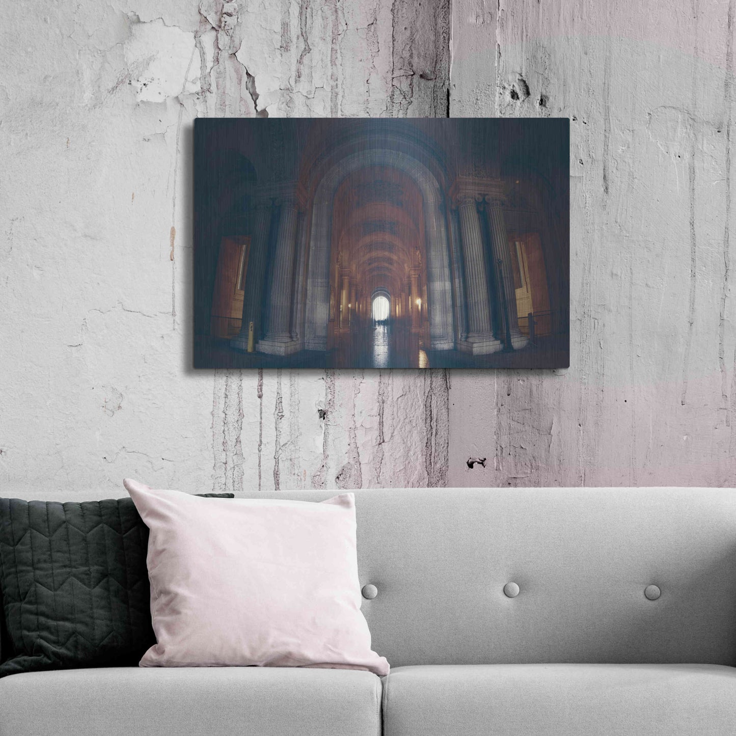 Luxe Metal Art 'Hall of Ghosts' by Sebastien Lory, Metal Wall Art,36x24