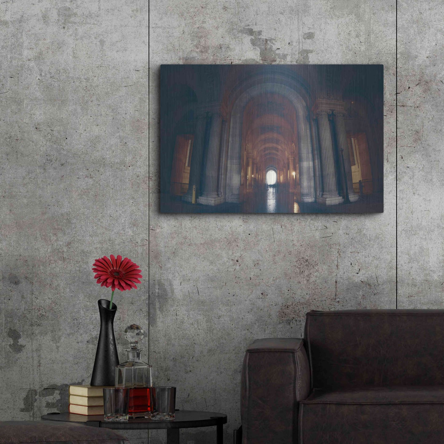 Luxe Metal Art 'Hall of Ghosts' by Sebastien Lory, Metal Wall Art,36x24