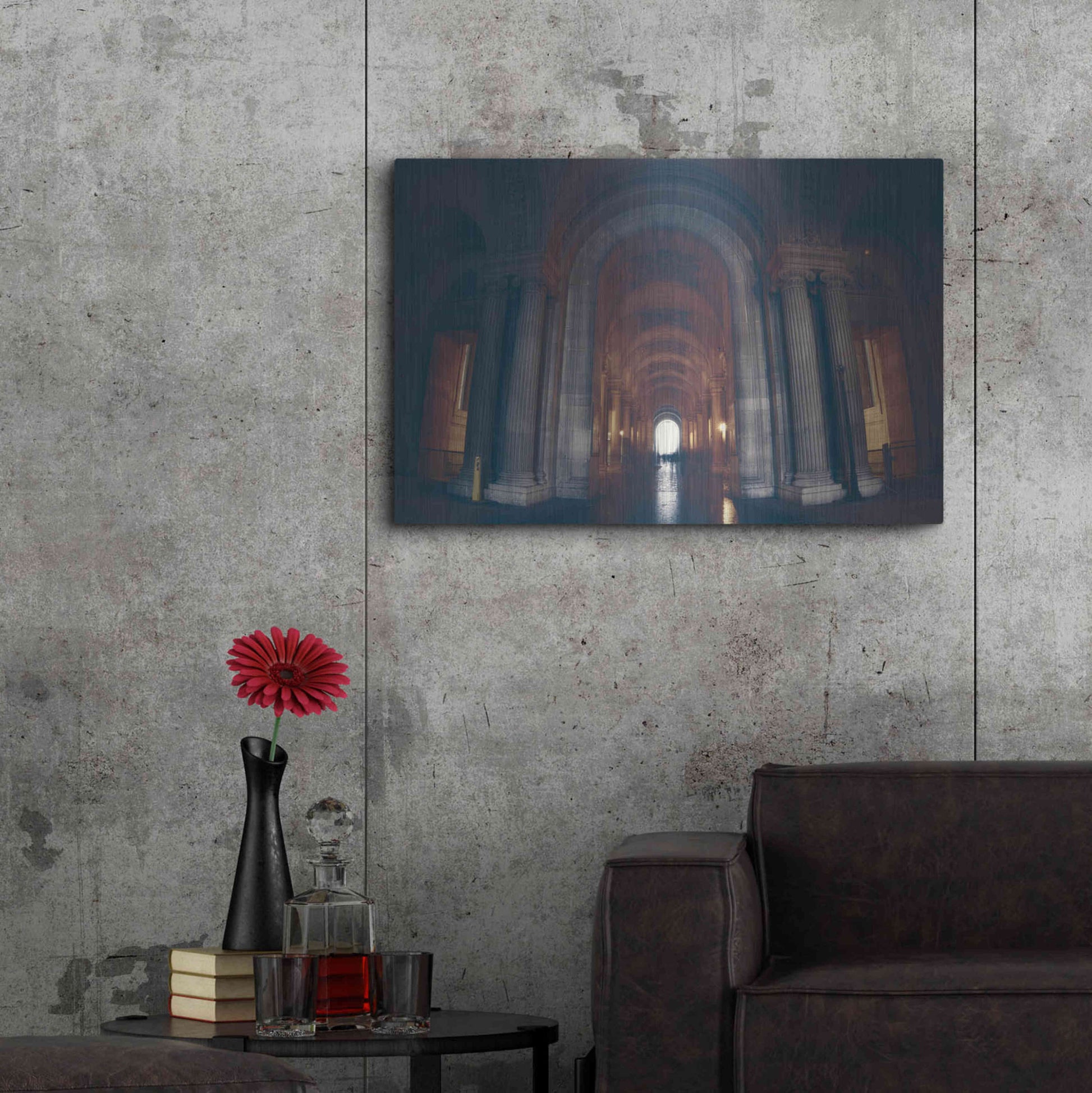 Luxe Metal Art 'Hall of Ghosts' by Sebastien Lory, Metal Wall Art,36x24