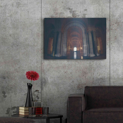 Luxe Metal Art 'Hall of Ghosts' by Sebastien Lory, Metal Wall Art,36x24