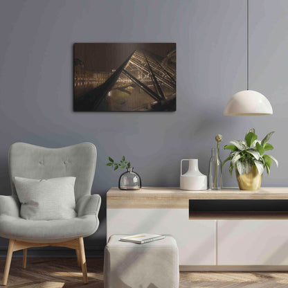 Luxe Metal Art 'Louvre 2' by Sebastien Lory, Metal Wall Art,24x16
