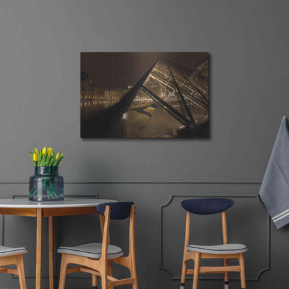 Luxe Metal Art 'Louvre 2' by Sebastien Lory, Metal Wall Art,36x24