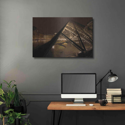 Luxe Metal Art 'Louvre 2' by Sebastien Lory, Metal Wall Art,36x24