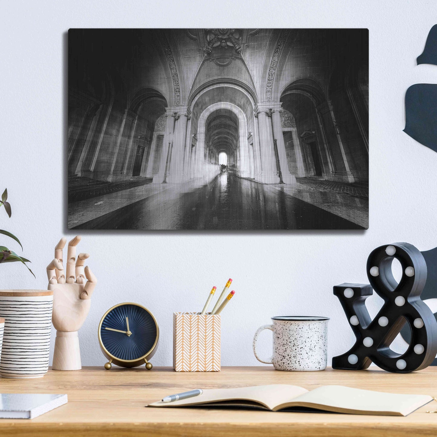 Luxe Metal Art 'Parisian Ghost' by Sebastien Lory, Metal Wall Art,16x12