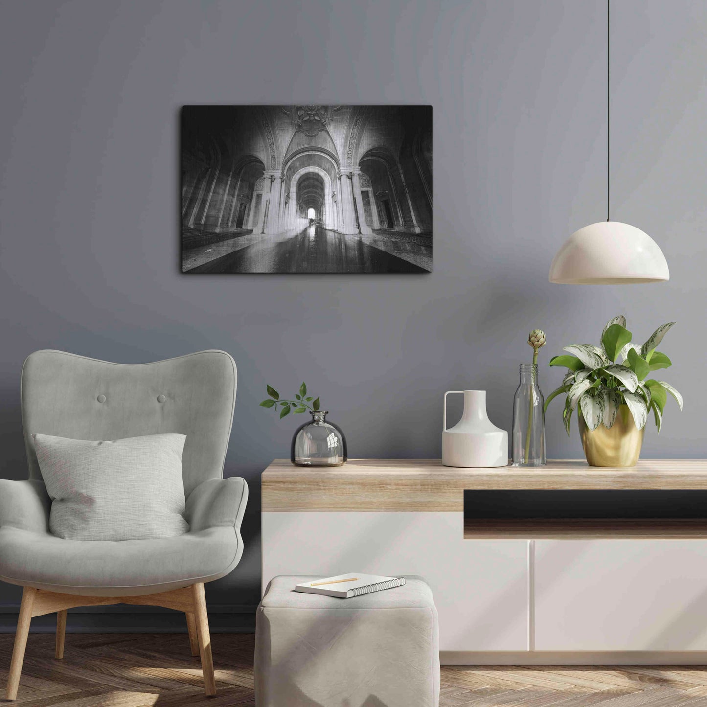 Luxe Metal Art 'Parisian Ghost' by Sebastien Lory, Metal Wall Art,24x16