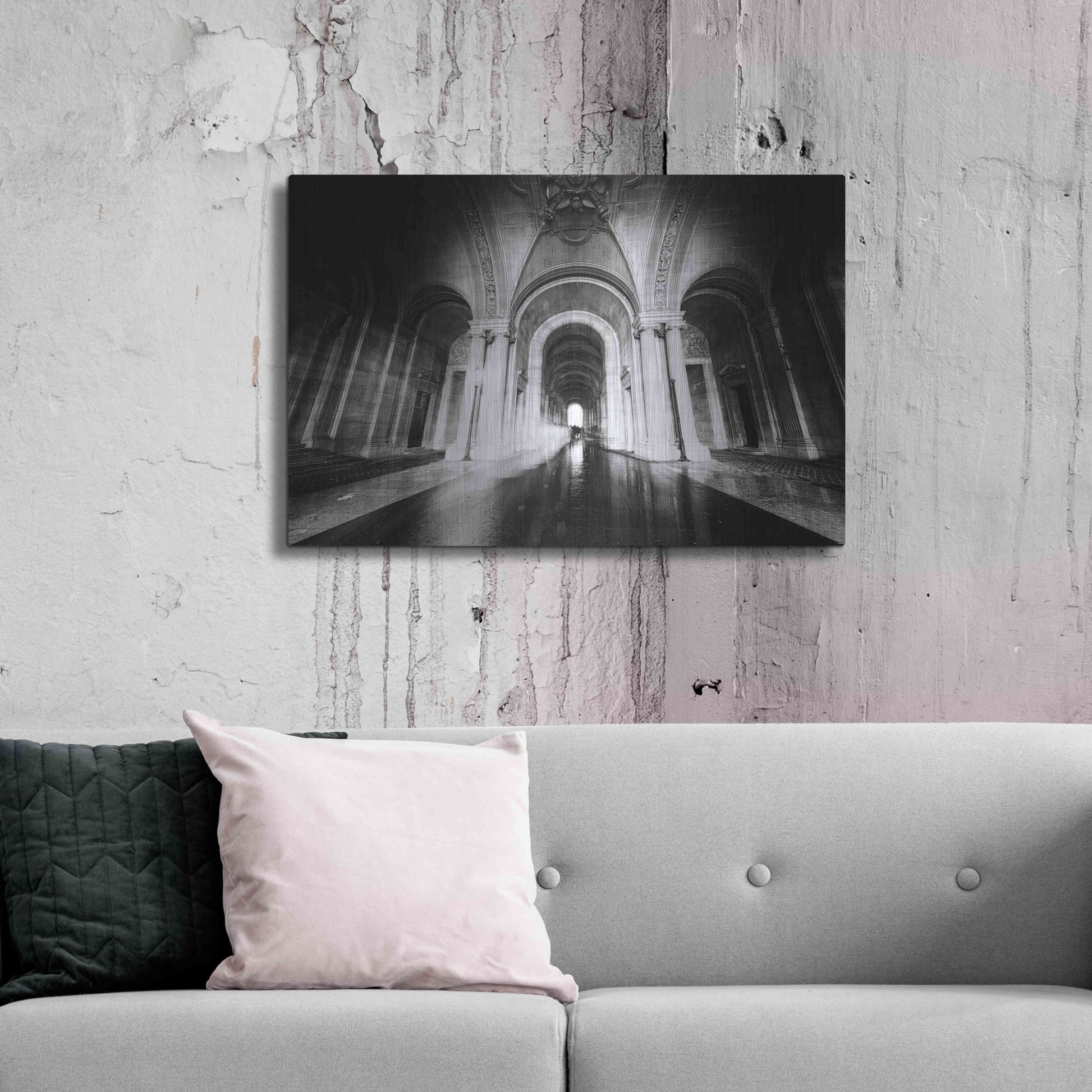 Luxe Metal Art 'Parisian Ghost' by Sebastien Lory, Metal Wall Art,36x24