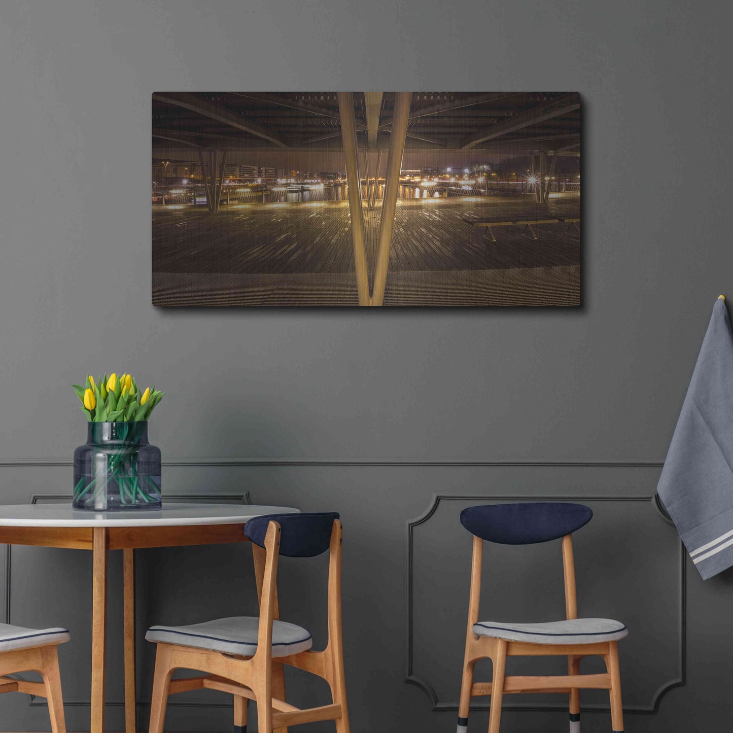 Luxe Metal Art 'Pont de Bercy' by Sebastien Lory, Metal Wall Art,48x24