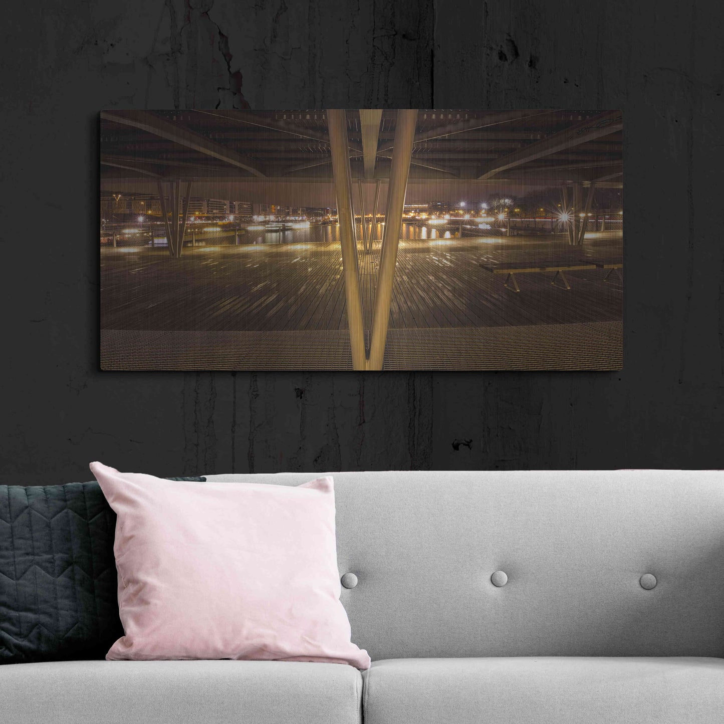 Luxe Metal Art 'Pont de Bercy' by Sebastien Lory, Metal Wall Art,48x24
