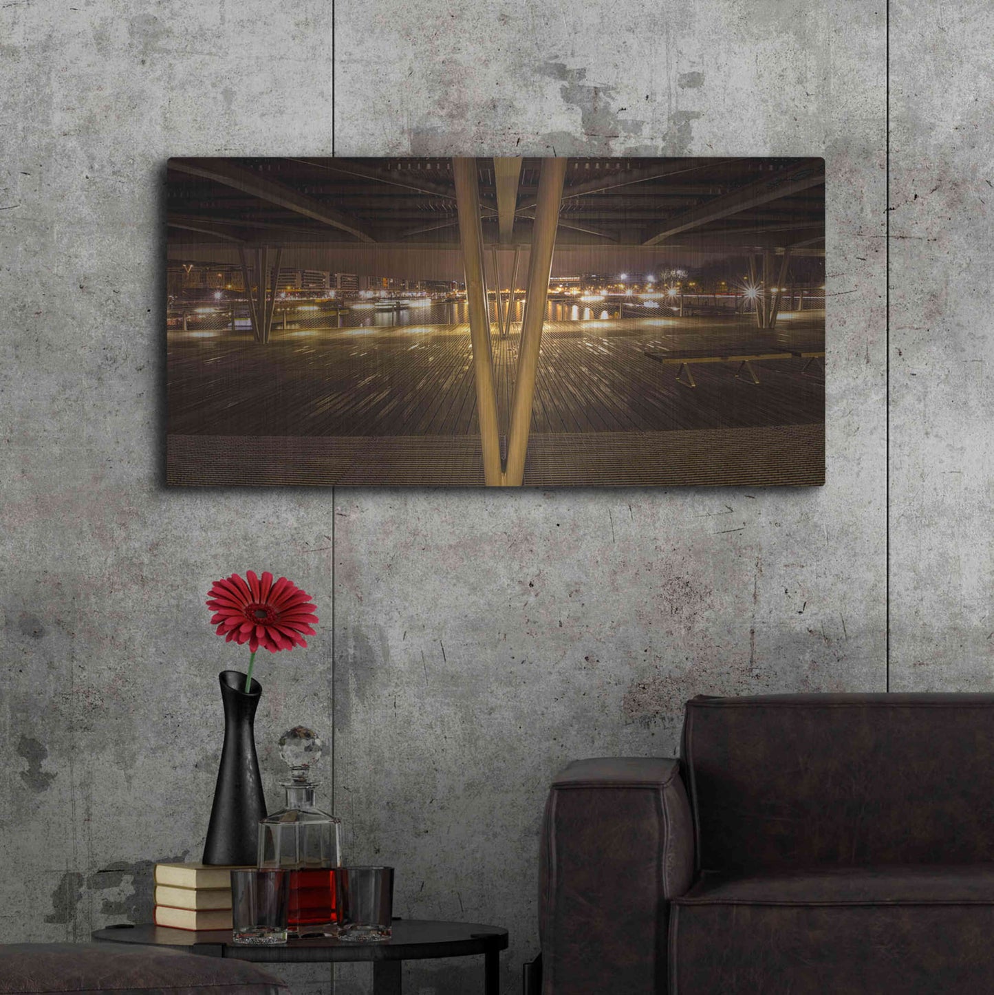 Luxe Metal Art 'Pont de Bercy' by Sebastien Lory, Metal Wall Art,48x24