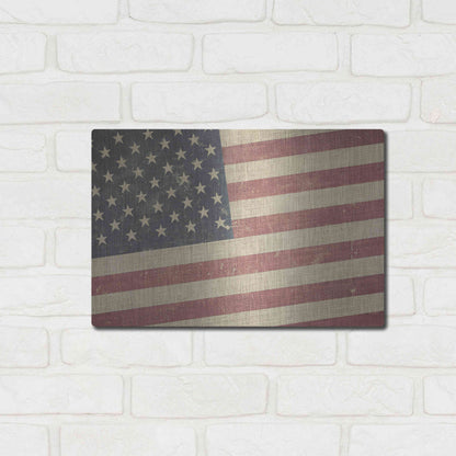 Luxe Metal Art 'Vintage American Flag' by Epic Portfolio, Metal Wall Art,16x12