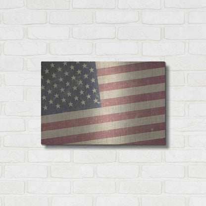 Luxe Metal Art 'Vintage American Flag' by Epic Portfolio, Metal Wall Art,24x16