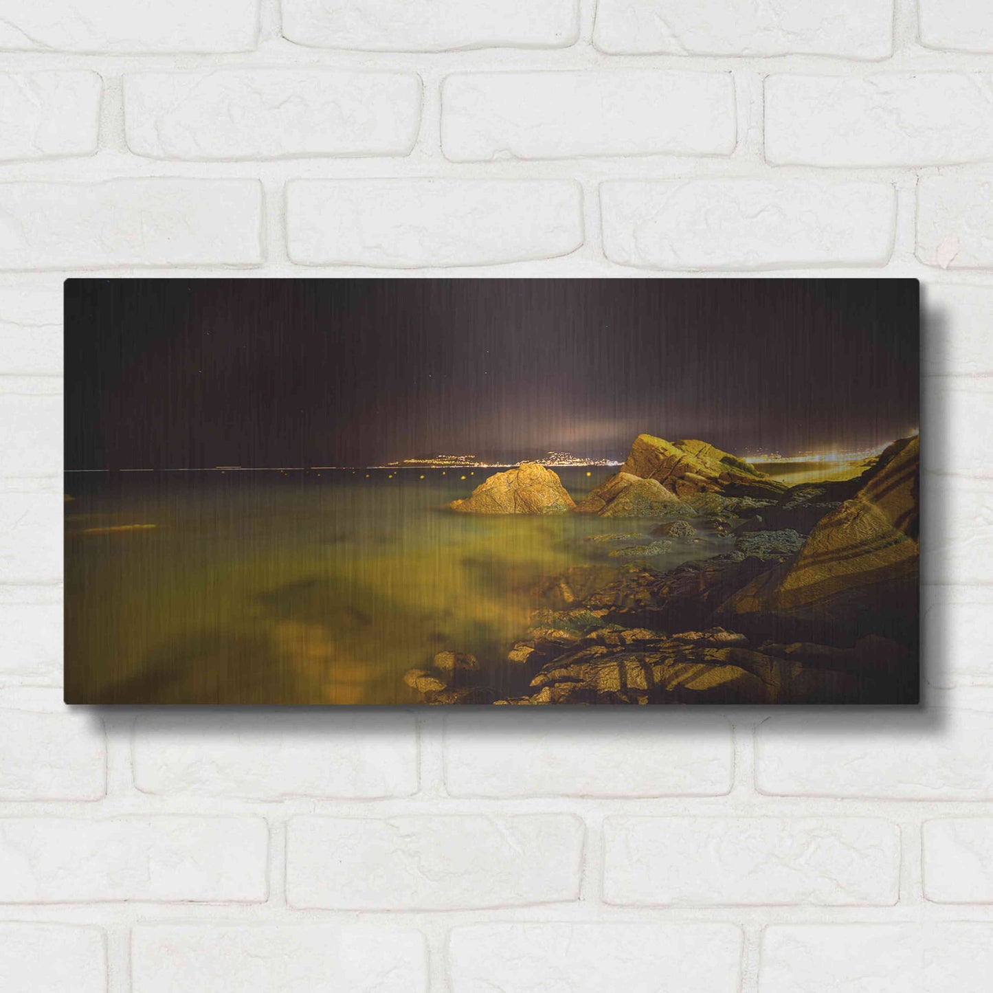 Luxe Metal Art 'Cannes La bocca' by Sebastien Lory, Metal Wall Art,24x12