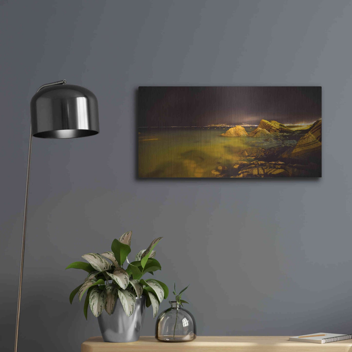 Luxe Metal Art 'Cannes La bocca' by Sebastien Lory, Metal Wall Art,24x12