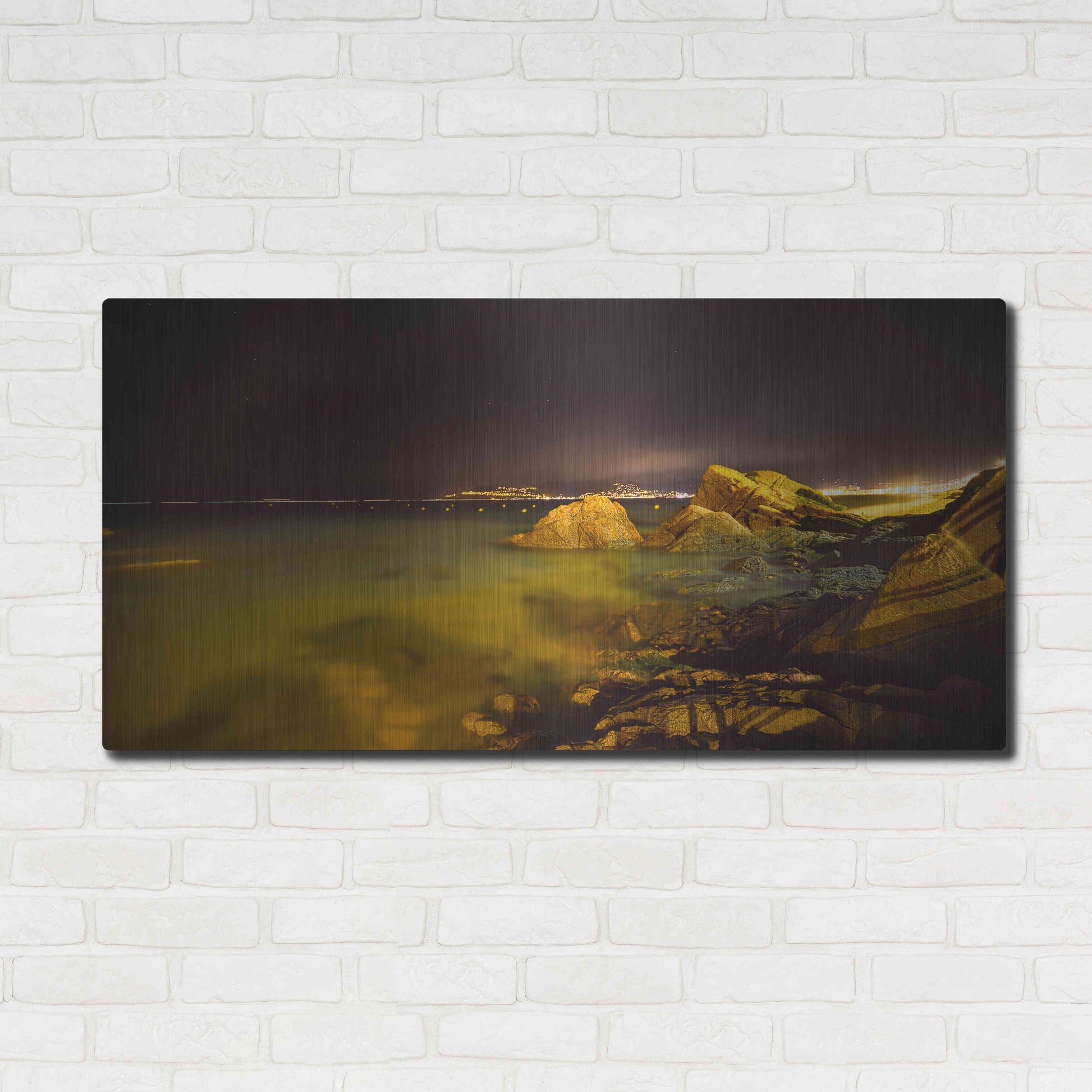 Luxe Metal Art 'Cannes La bocca' by Sebastien Lory, Metal Wall Art,48x24