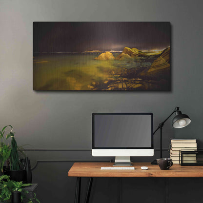 Luxe Metal Art 'Cannes La bocca' by Sebastien Lory, Metal Wall Art,48x24