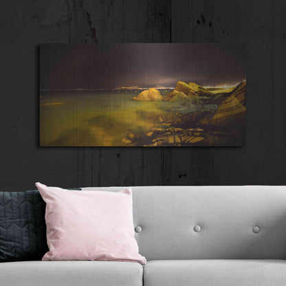 Luxe Metal Art 'Cannes La bocca' by Sebastien Lory, Metal Wall Art,48x24