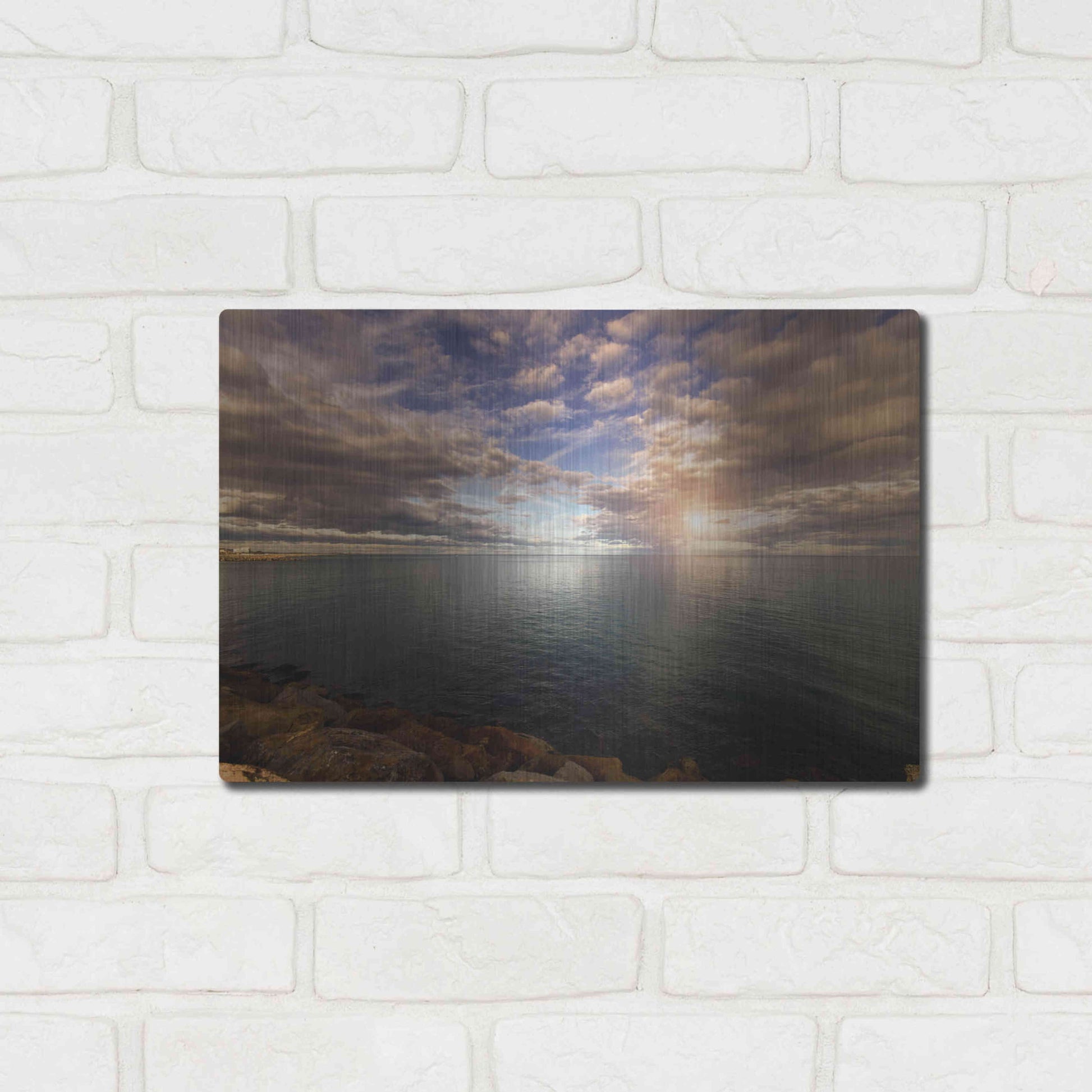 Luxe Metal Art 'Sunlight_StCyp' by Sebastien Lory, Metal Wall Art,16x12