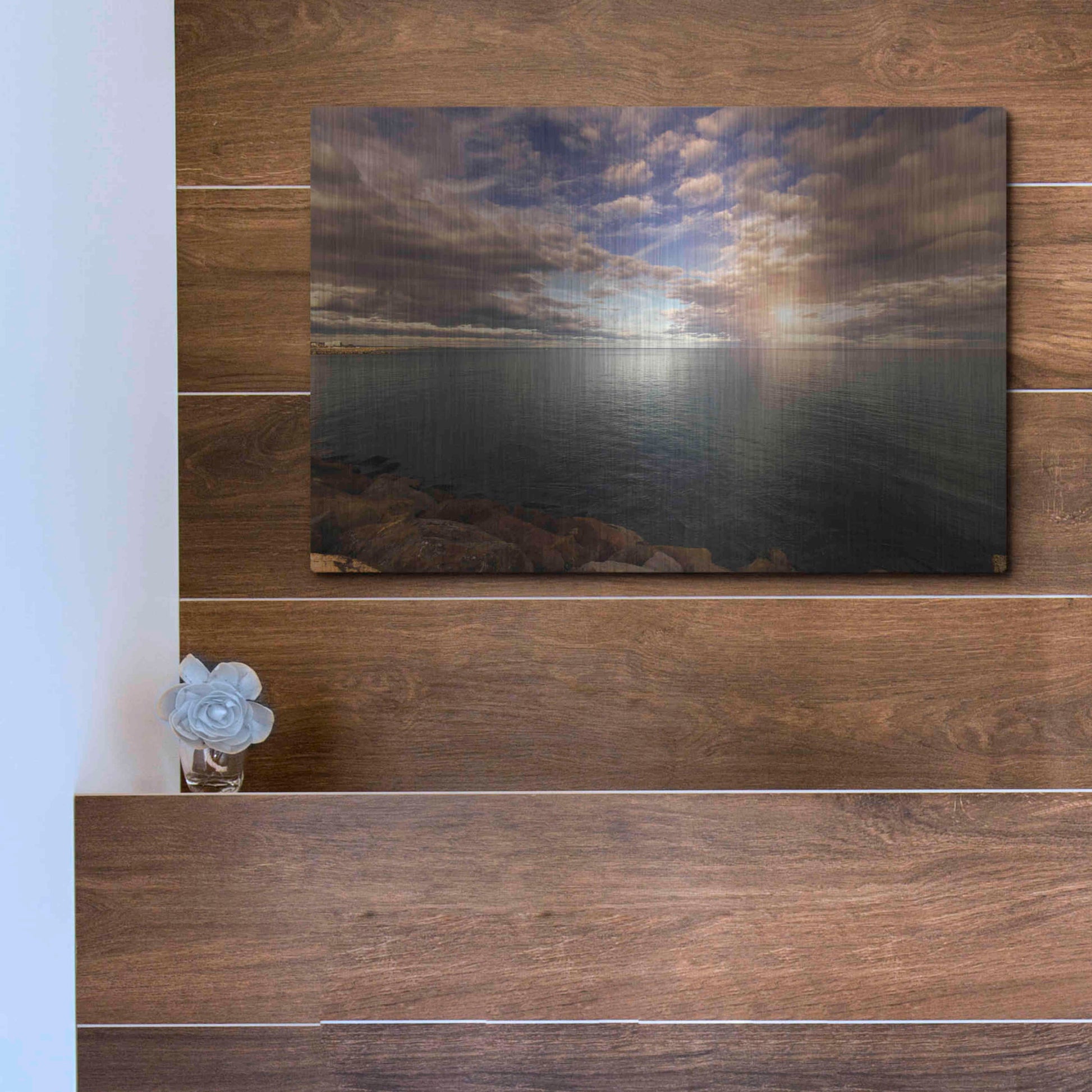 Luxe Metal Art 'Sunlight_StCyp' by Sebastien Lory, Metal Wall Art,16x12