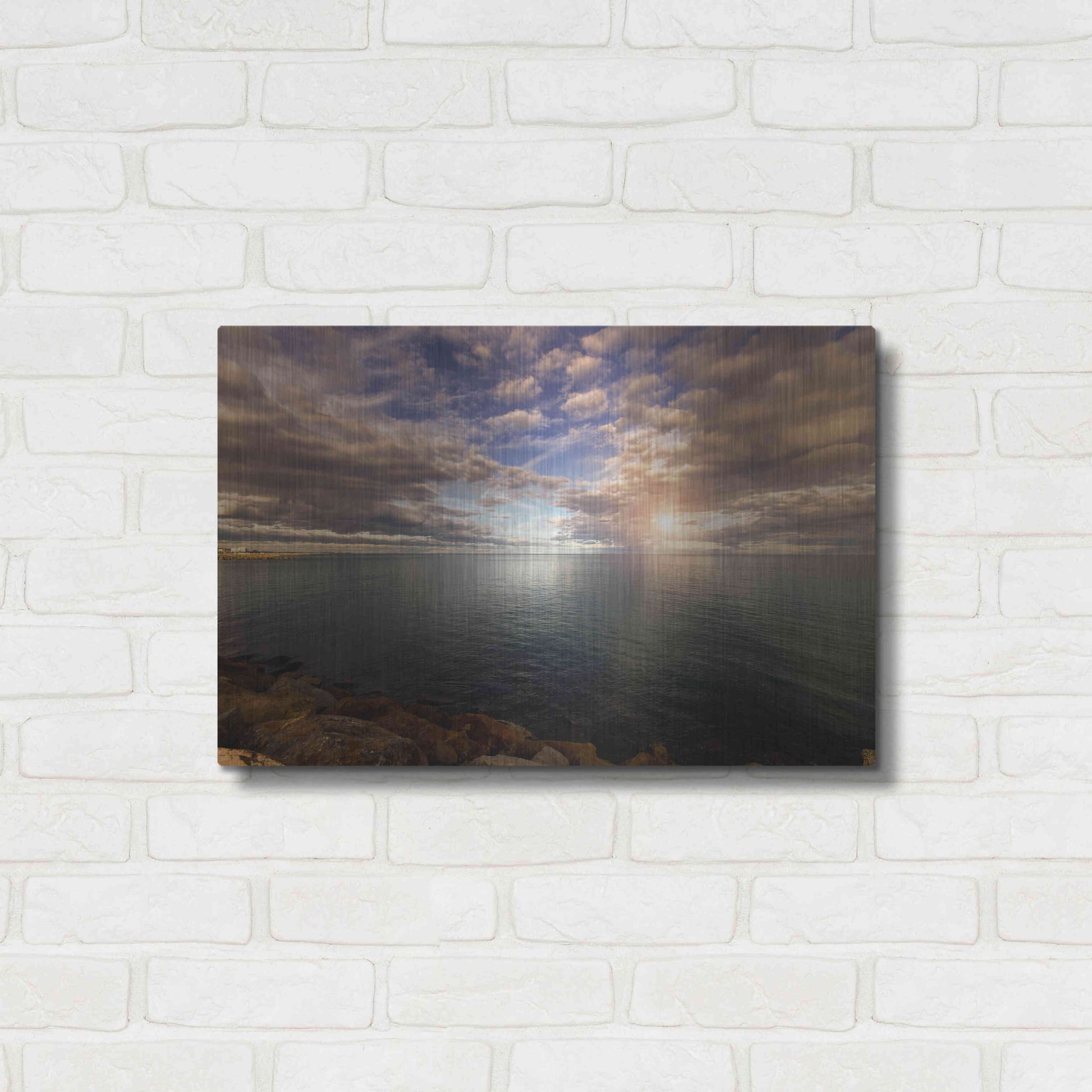 Luxe Metal Art 'Sunlight_StCyp' by Sebastien Lory, Metal Wall Art,24x16