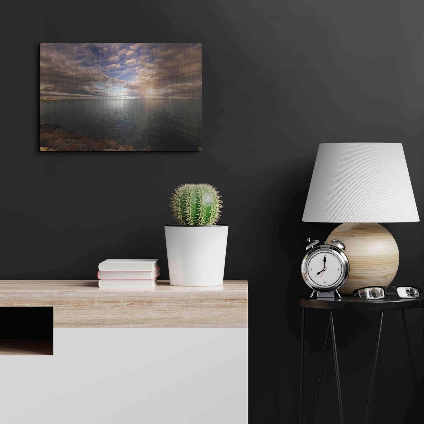 Luxe Metal Art 'Sunlight_StCyp' by Sebastien Lory, Metal Wall Art,24x16