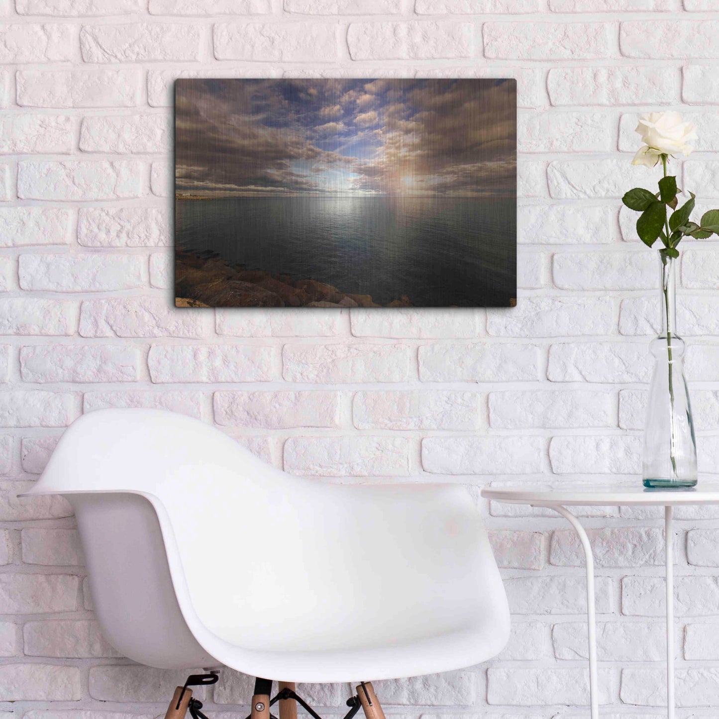Luxe Metal Art 'Sunlight_StCyp' by Sebastien Lory, Metal Wall Art,24x16