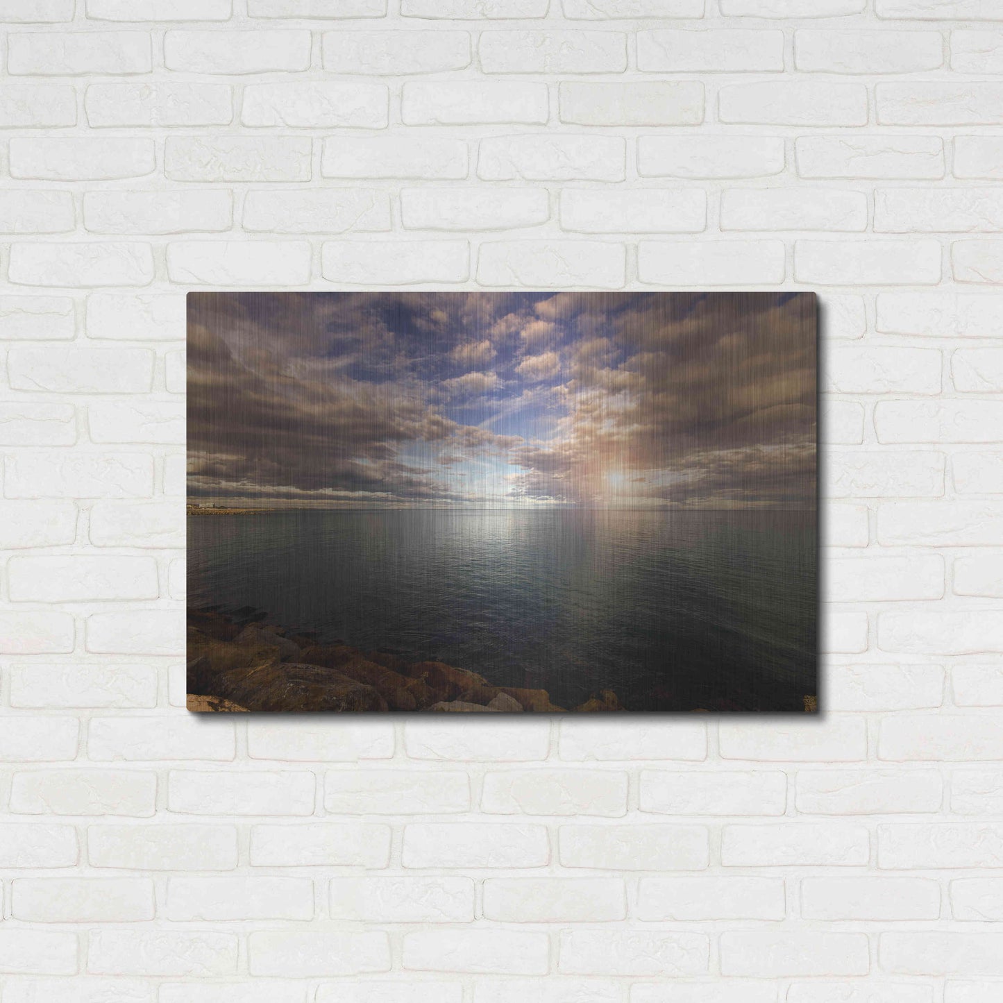 Luxe Metal Art 'Sunlight_StCyp' by Sebastien Lory, Metal Wall Art,36x24