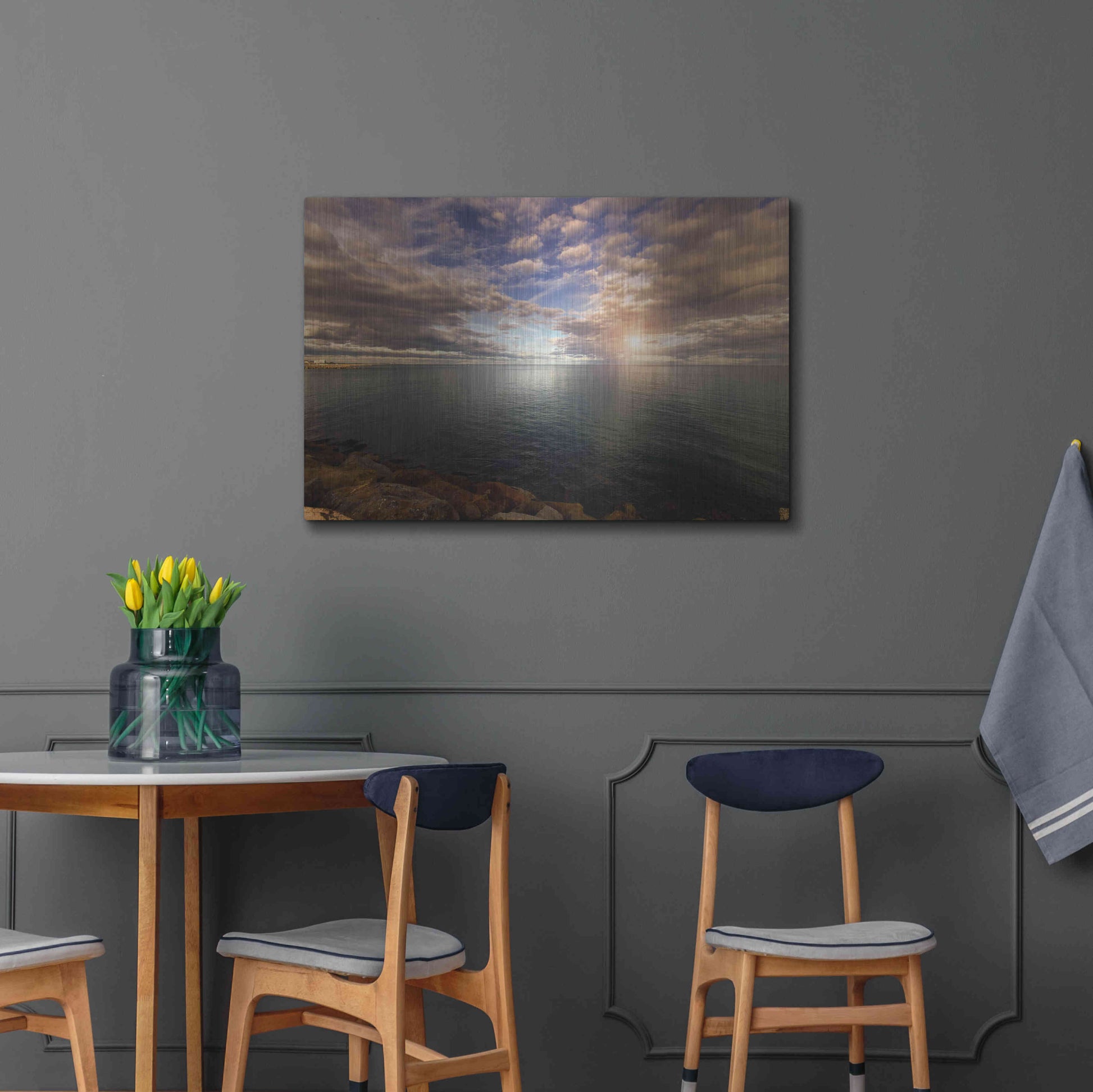 Luxe Metal Art 'Sunlight_StCyp' by Sebastien Lory, Metal Wall Art,36x24
