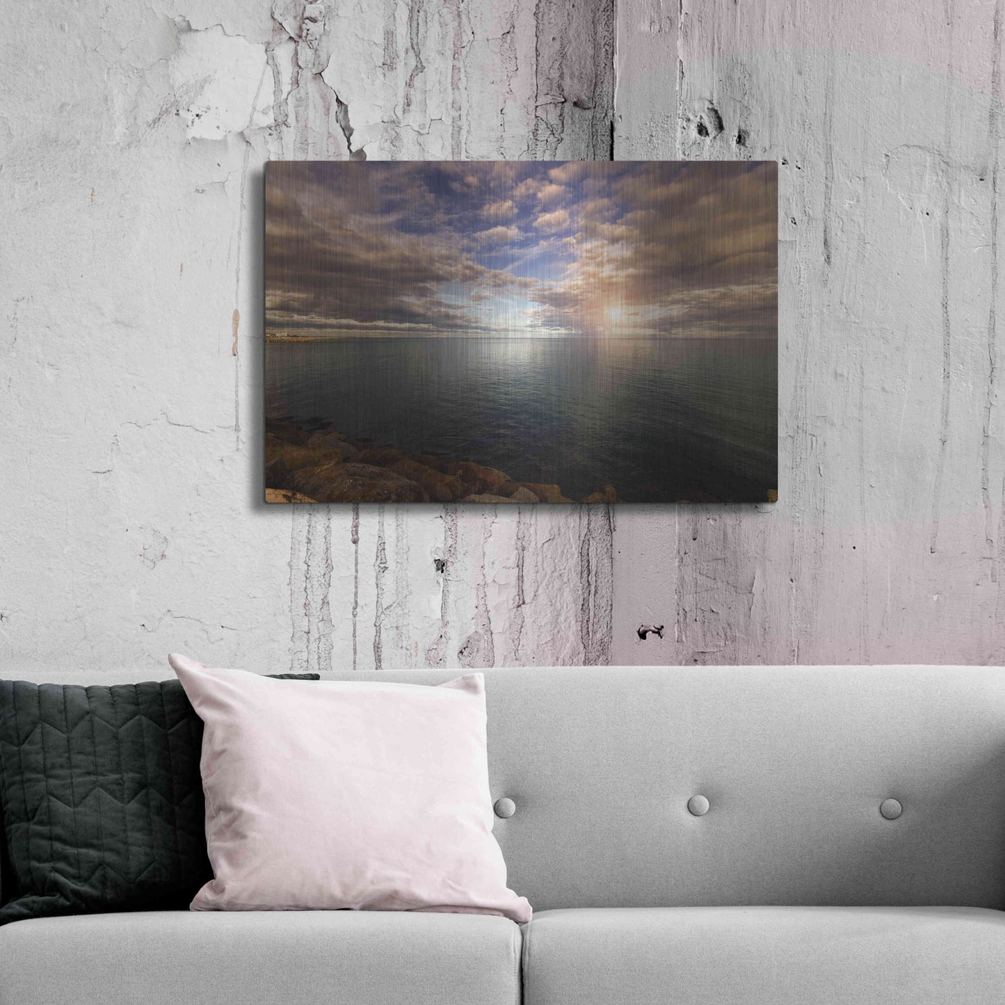Luxe Metal Art 'Sunlight_StCyp' by Sebastien Lory, Metal Wall Art,36x24