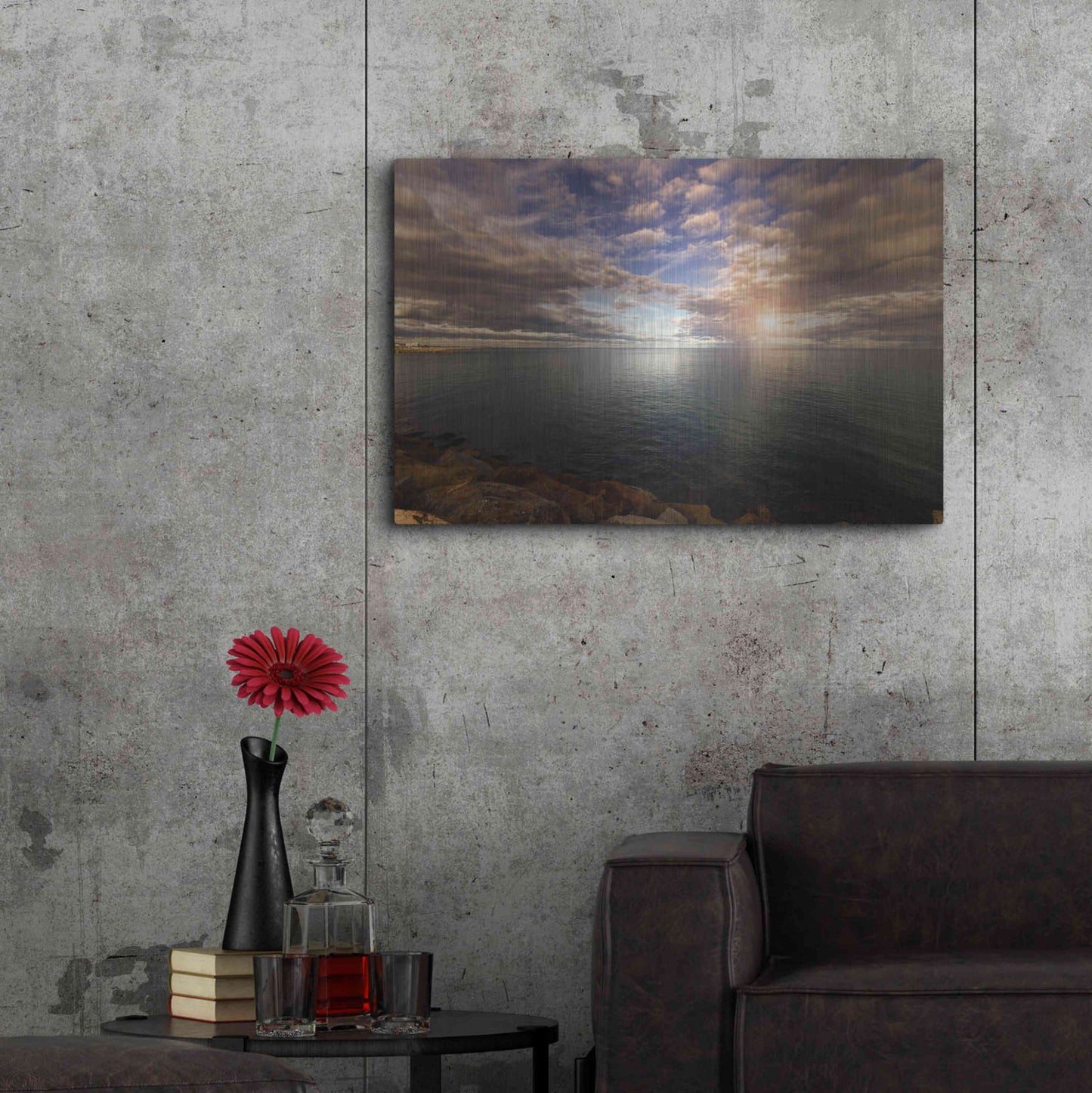 Luxe Metal Art 'Sunlight_StCyp' by Sebastien Lory, Metal Wall Art,36x24
