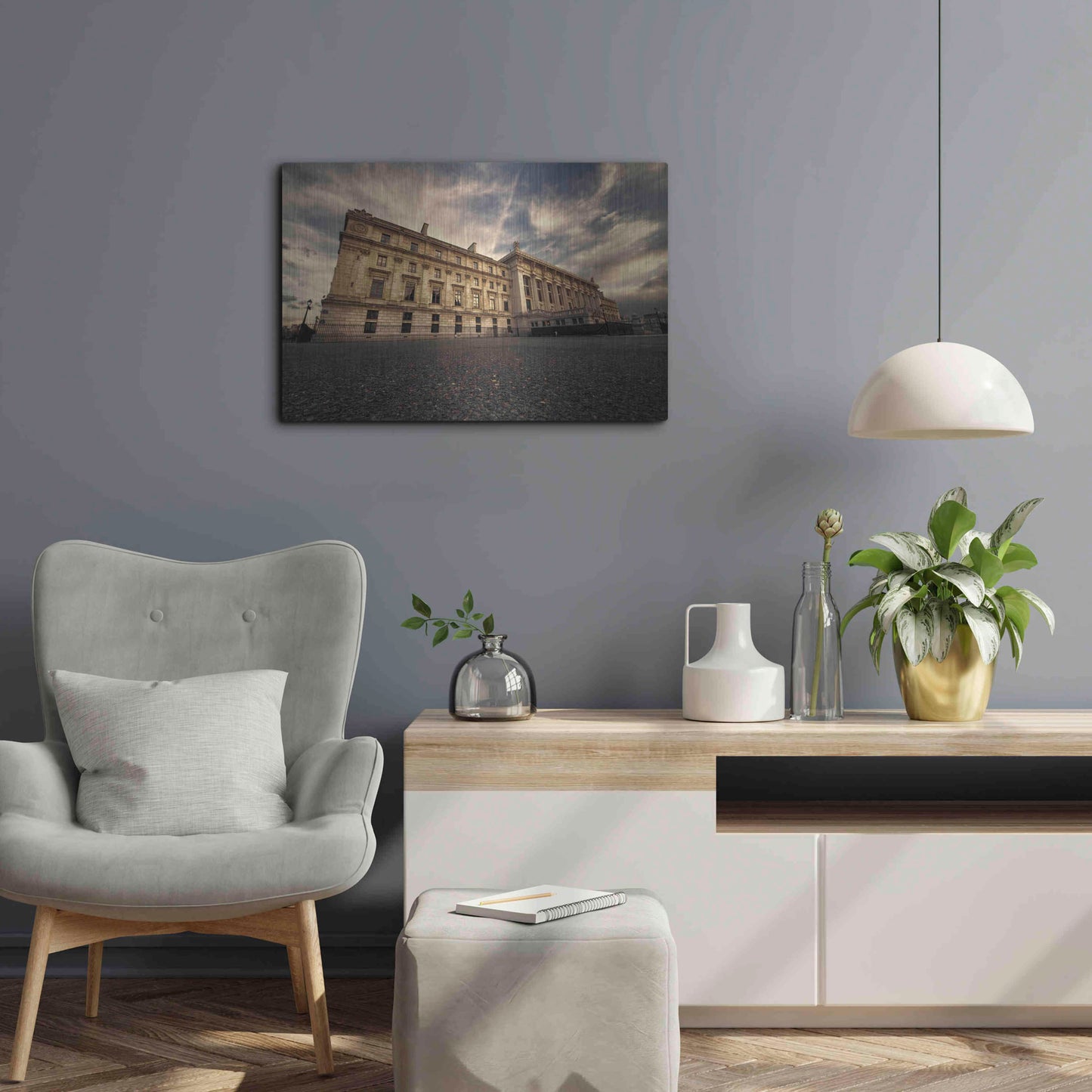 Luxe Metal Art 'Tribunal G de Instance' by Sebastien Lory, Metal Wall Art,24x16