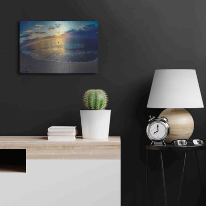 Luxe Metal Art 'Cypress Sunrise III' by Sebastien Lory, Metal Wall Art,24x16