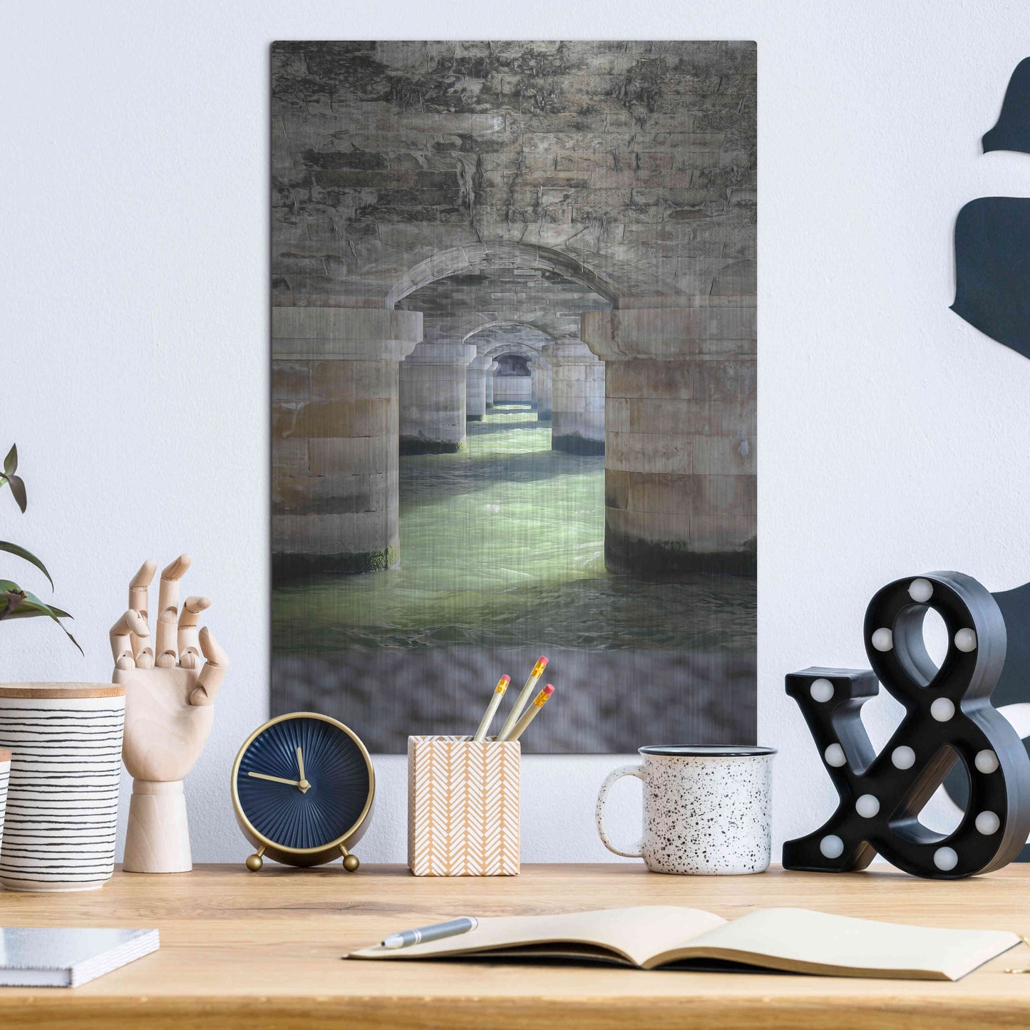 Luxe Metal Art 'Under' by Sebastien Lory, Metal Wall Art,12x16