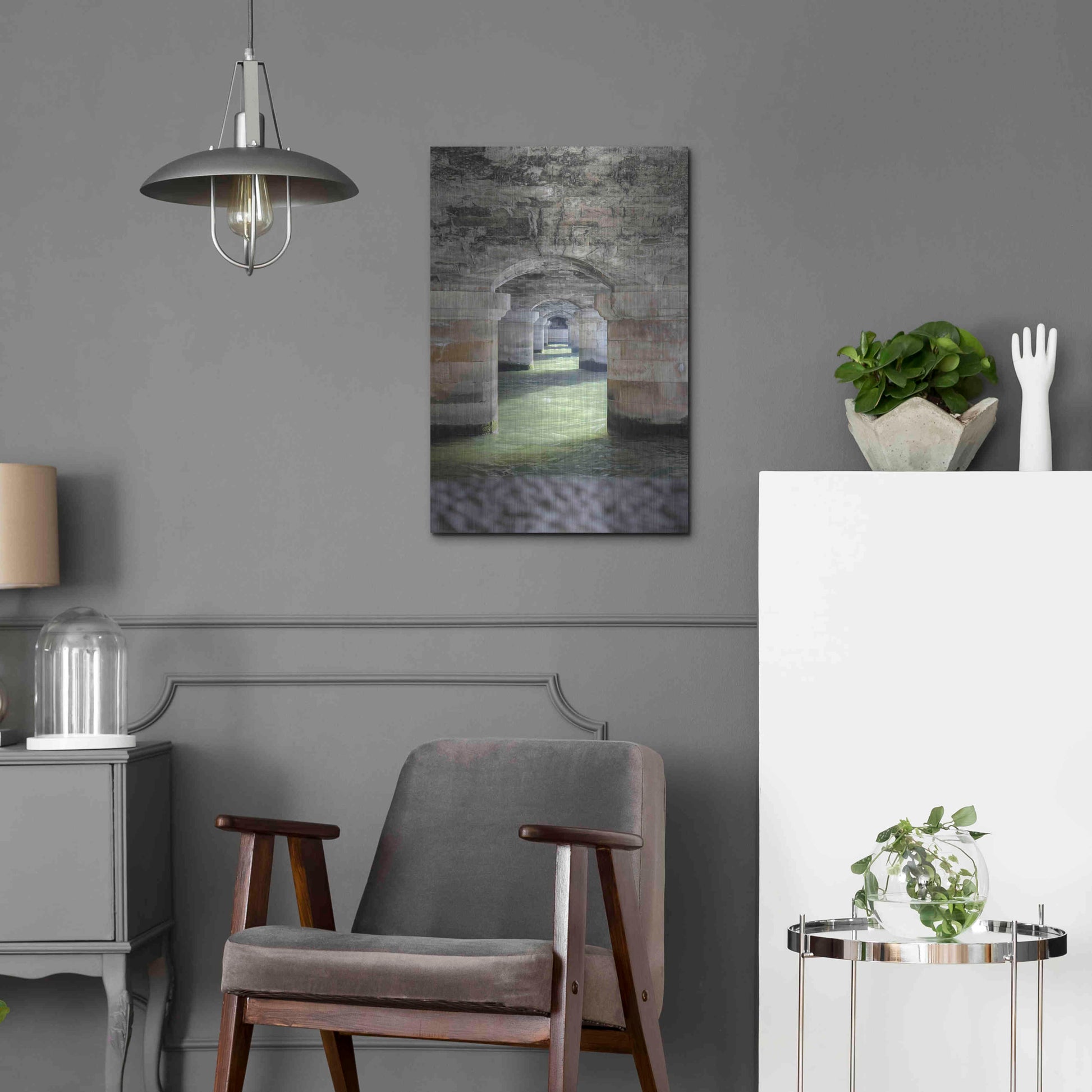 Luxe Metal Art 'Under' by Sebastien Lory, Metal Wall Art,16x24