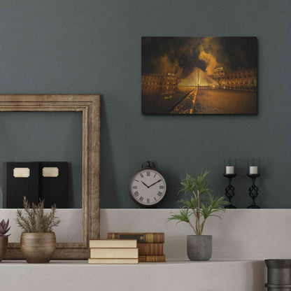 Luxe Metal Art 'Lourve Pyramid' by Sebastien Lory, Metal Wall Art,16x12