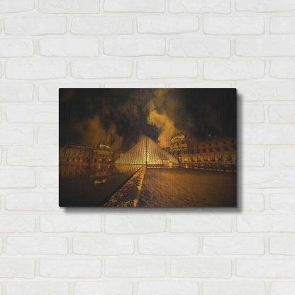 Luxe Metal Art 'Lourve Pyramid' by Sebastien Lory, Metal Wall Art,24x16