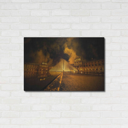Luxe Metal Art 'Lourve Pyramid' by Sebastien Lory, Metal Wall Art,36x24